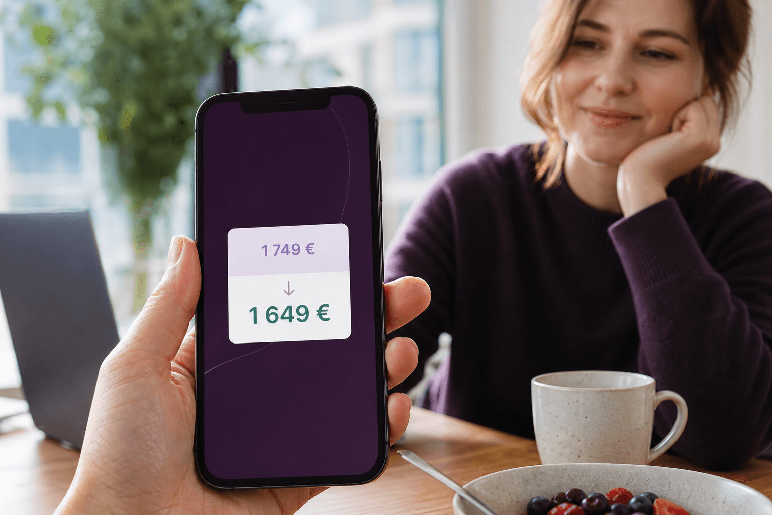 Camille reçoit le résultat utile sur son téléphone